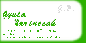 gyula marincsak business card